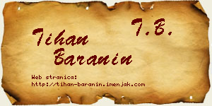 Tihan Baranin vizit kartica